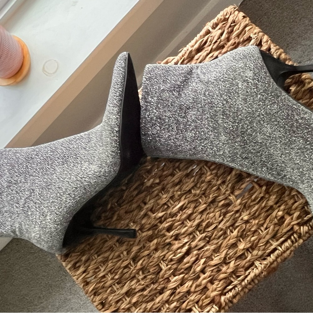 Brand New Primark Glittering Silver Heeled Boots